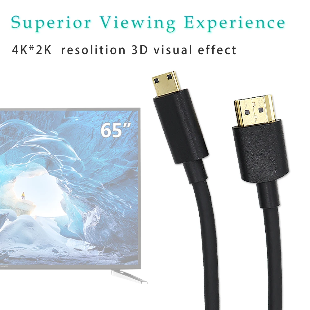 

4K 1080P Высокоскоростной Кабель с разъемом «штырь-штырь» Mini HDMI на HDMI-совместимый кабель CableMini HDMI-совместимый с камерой Монитор Проектор HDTV