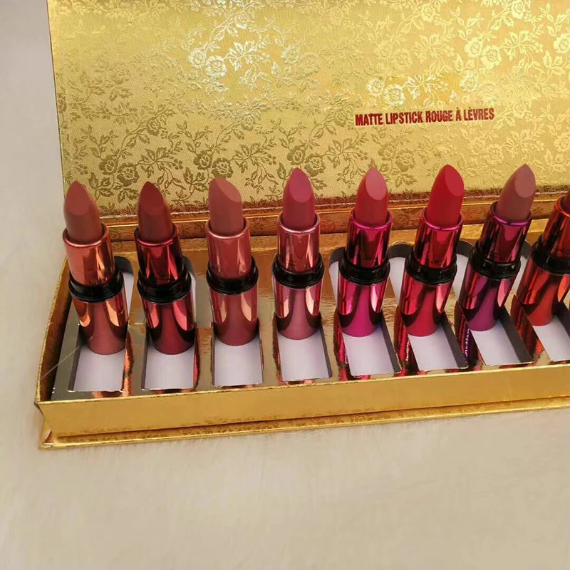 DropshippingMakeup подарок 12 цветов М губная помада набор Рождество снег губ набор матовая стойкая губная помада набор