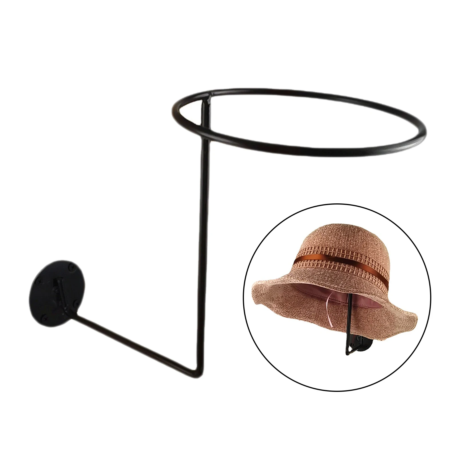 

Metal Helmet Holder Stand Rack Display Hanger Hook for Jacket Coat Clothes Hats, Black