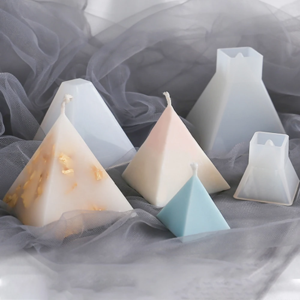 

Diy Aromatherapy Candle Mold Pyramid Resin Art Casting Silicone Mold Handmade Candle Making Mold Home Decoration Resin Mold