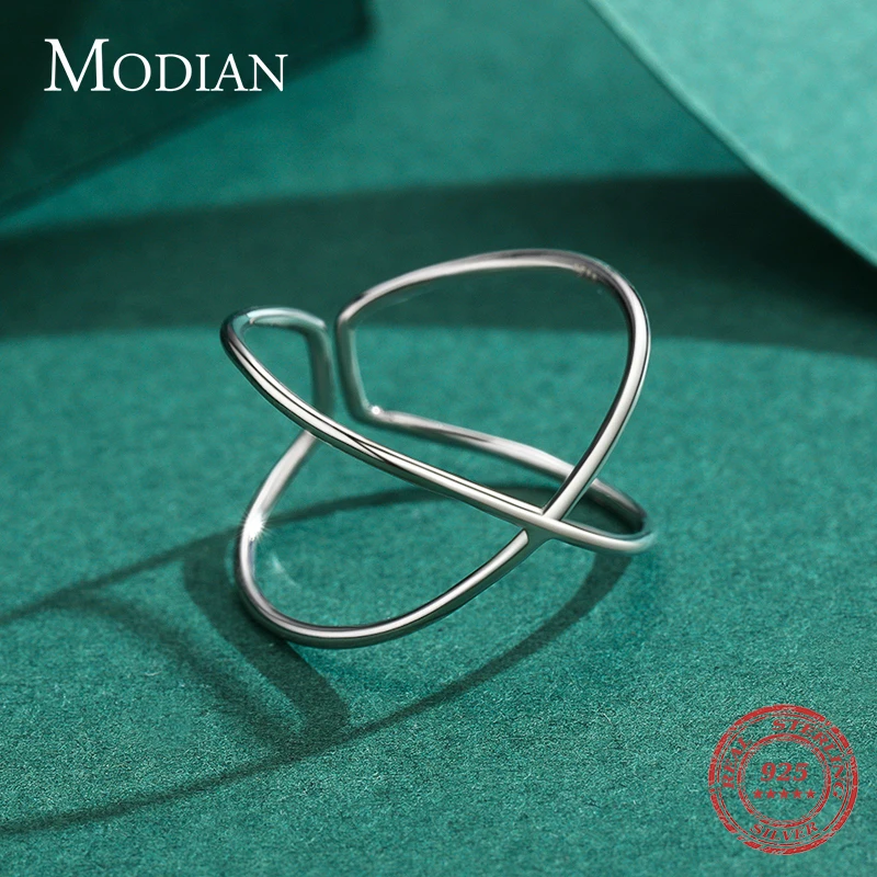 Modian 100% Стерлинговое Серебро 925 пробы Модные X-образные регулируемые Безразмерные