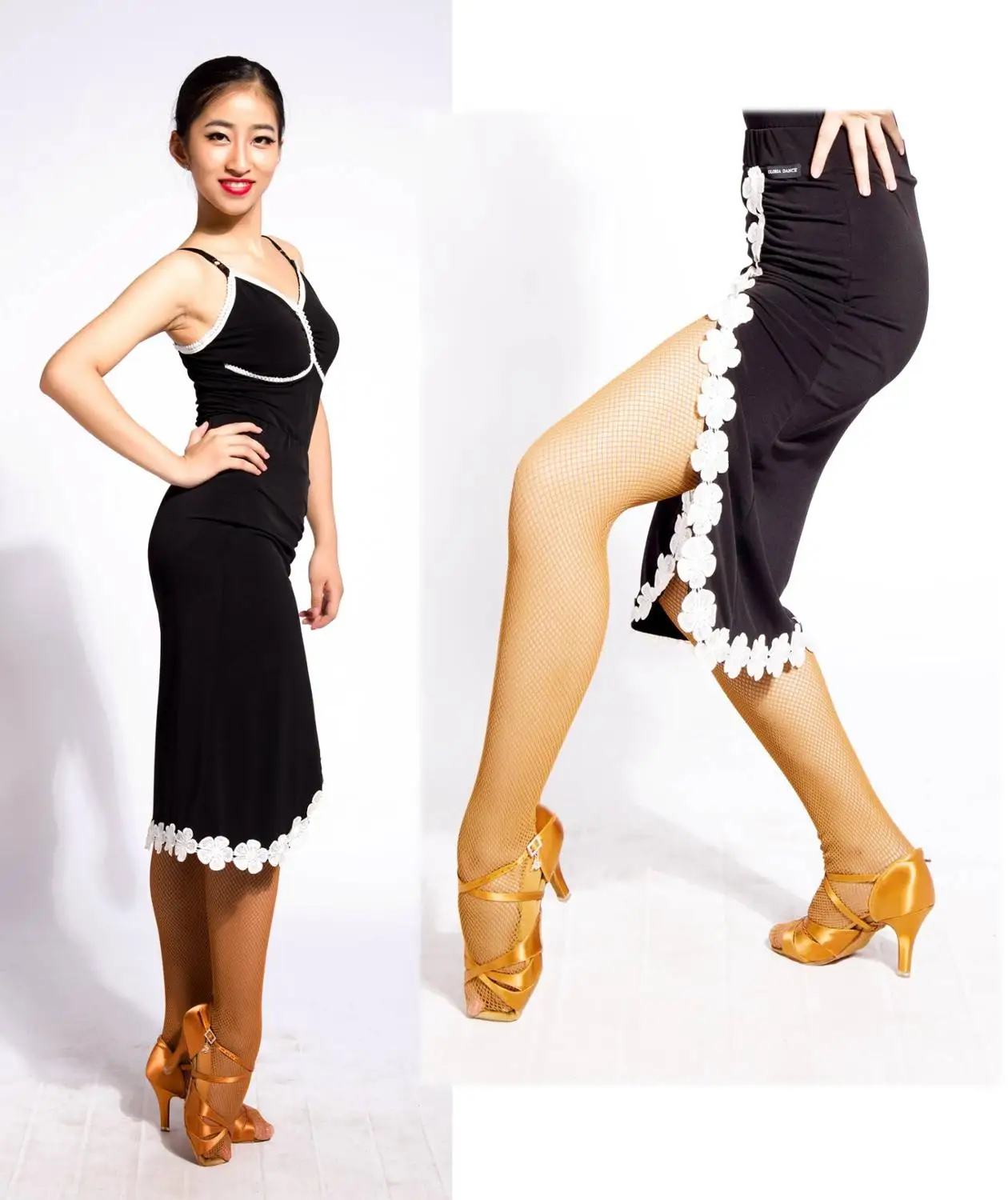 Профессиональная юбка для латиноамериканских танцев G2028 ручной работы с