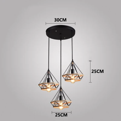 K Disc plate style Винтаж 3 головы сочетание черный Кованое железо подвесной светильник E27 220V 110V свет для кухни гостиной спальни коридор, Ресторан - Цвет корпуса: K Disc plate style