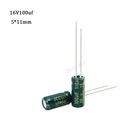 50 шт.лот 100 мкФ 16 в 20% МФ 105C 5x11 мм высокочастотный низкоимпедансный алюминиевый электролитический конденсатор 16 В мкФ радиальный вывод
