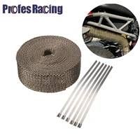 protection 6 ties kit exhaust pipe insulat motorcycle exhaust pipe exhaust tape wrap roll fiberglass heat shield thermal