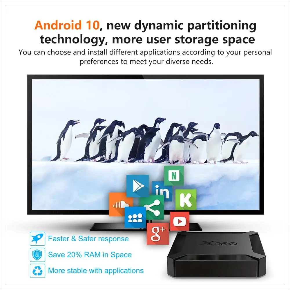 X96Q Smart Tv Box Android 10.0 Set-Top Digital TV Convertersupport DLNA function support 2.4G wireless mouse / keyboard | Электроника