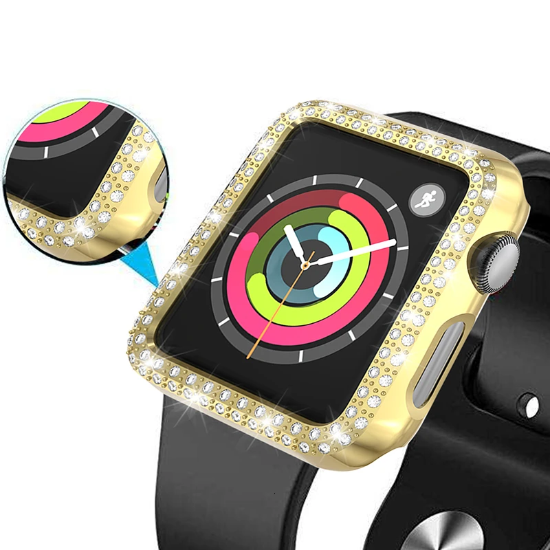 Алмазный чехол для apple watch Series 5 44 мм 40 мм iWatch 4 защитная крышка экрана PC Watch Case для apple watch 3 Case 38 мм 42 мм