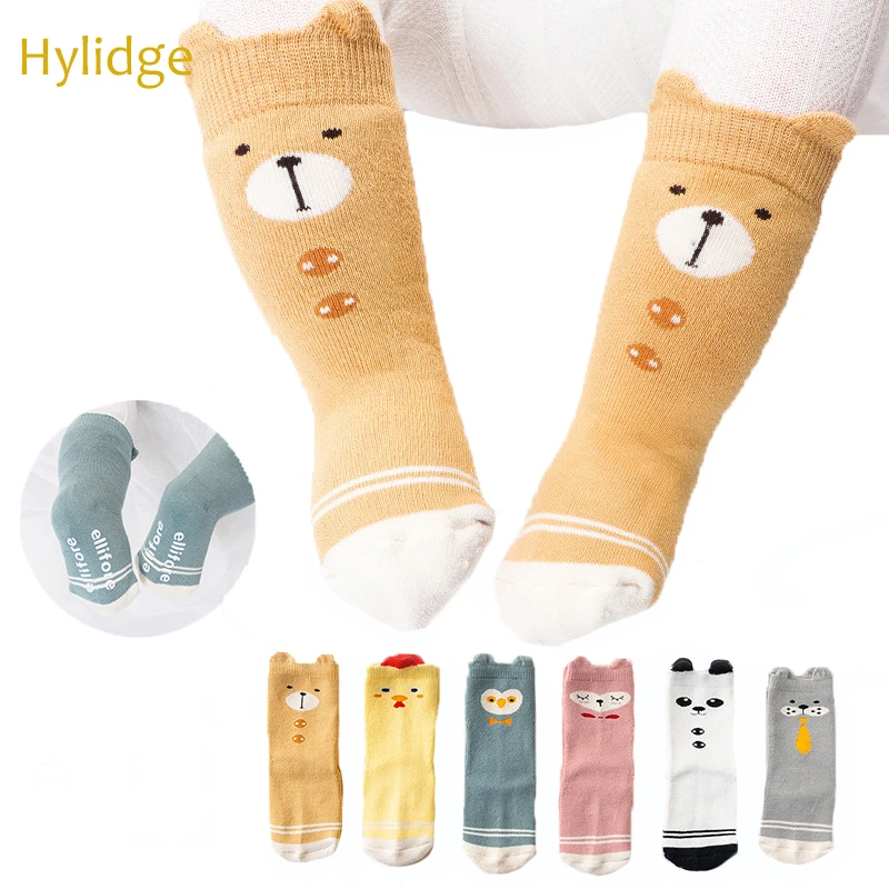 

Hylidge/3 пар/лот, зимние теплые носки для детей, милые высокие носки с рисунками, детские гольфы, гольфы для маленьких мальчиков и девочек, неско...