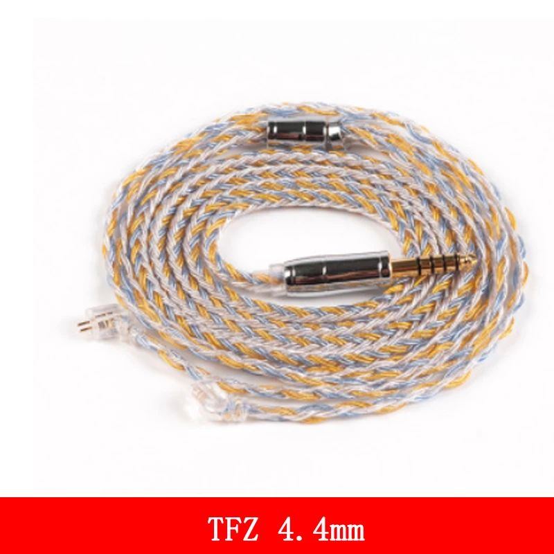 TFZ 4.4MM 16 ядра Модернизированный посеребренный Медь кабель 2,5/3,5/4,4 мм с MMCX/2pin/QDC TFZ разъем для KZ ZS10Pro ZSN AS16 ZSX - Цвет: TFZ 4.4MM