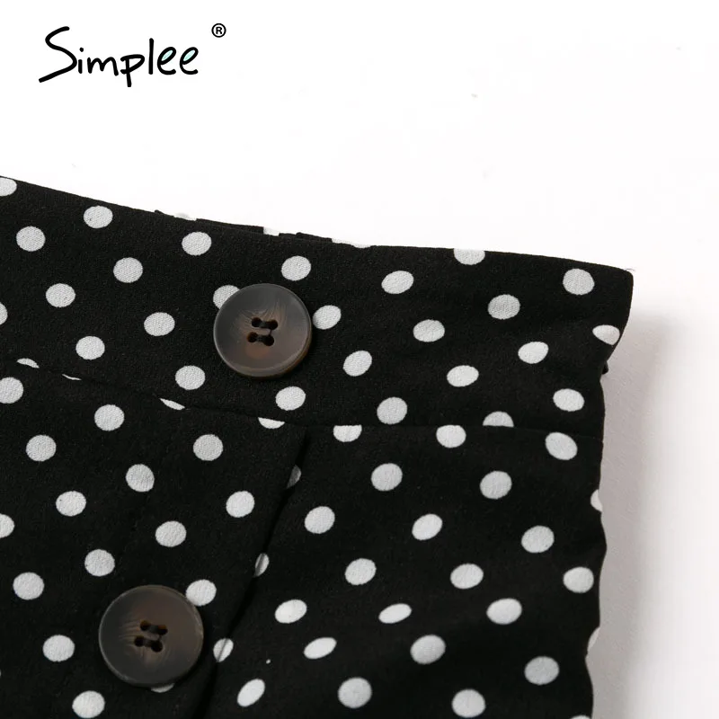 Женская юбка в горошек Simplee с высокой талией трапециевидная повседневная