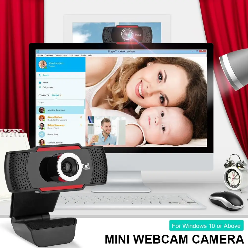 S80 HD Webcam With Noise Reduction Microphone 1080p Mini Computer Camera For Living Streaming 360 Degrees Head Rotation | Компьютеры и