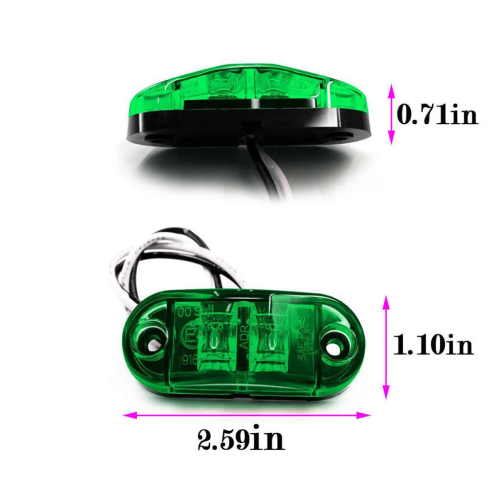 

2,59X1,10X0,71 дюйма Боковой габаритный фонарь, водонепроницаемый 12-24 В для грузовика