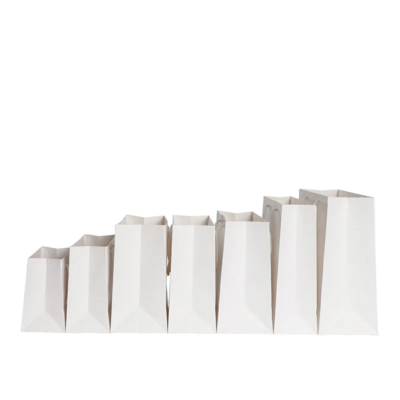 10pcs White Paper Bag Small Gift bag Shopping Bags Thick Rope Handle Clothes Garment packing | Дом и сад