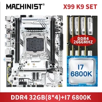 machinist x99 motherboard combo lga 2011 3 with 32gb 48gb ddr4 ram memory core i7 6800k processor set kit mainboard x99 k9 usb