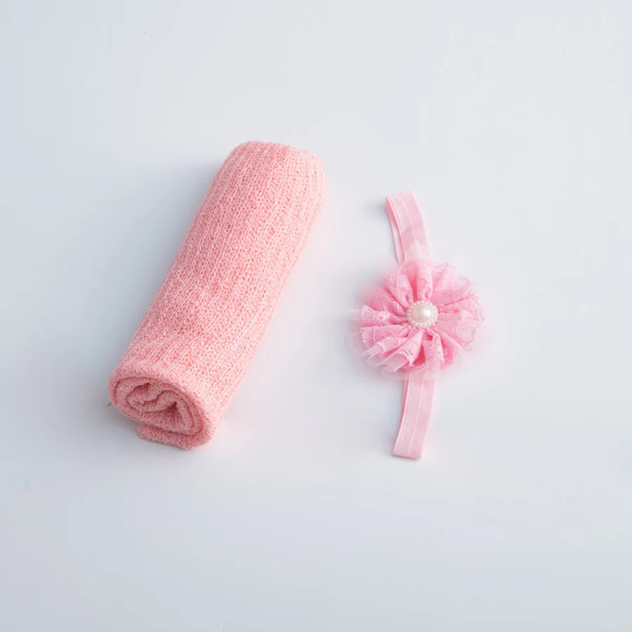pink 2 шт./компл. детский реквизит для фотографии новорожденных стрейч Обёрточная бумага оголовье, набор, Фабричный комплект для новорожденных Пеленальное Одеяло Обёрточная бумага для детей наряд для фотосессий,# P2458 - Цвет: pink