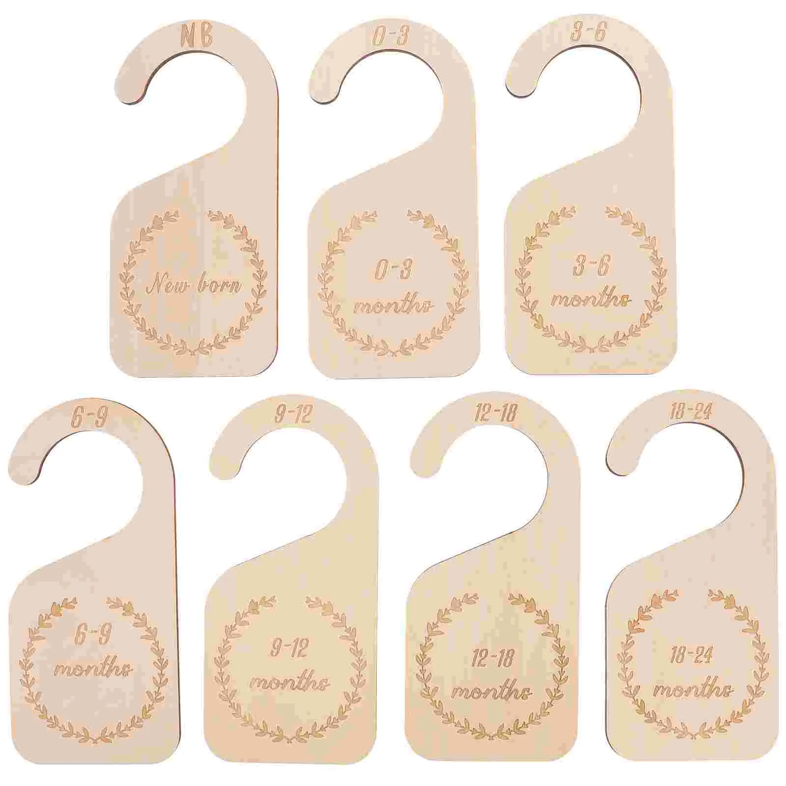 

7Pcs Baby Closet Organizer Newborn Nursery Wardrobe Divider Wooden Hangers