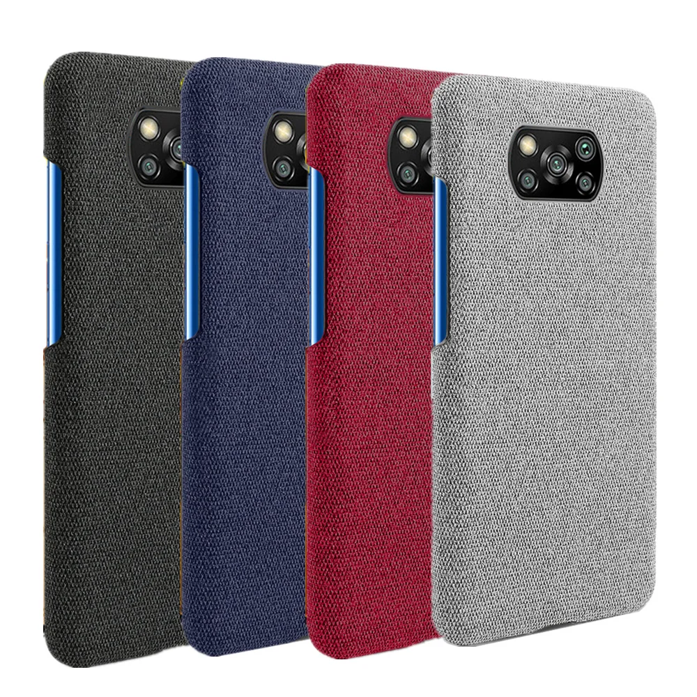

For POCO X3 Pro Case, Cloth Texture Fit Phone Cover, For Xiaomi POCO F3 M3 X3 NFC Pro Case Shockproof Bumper Cover pocox3pro