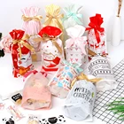 Мешочки для конфет, печенья, рождественские, 10 шт.