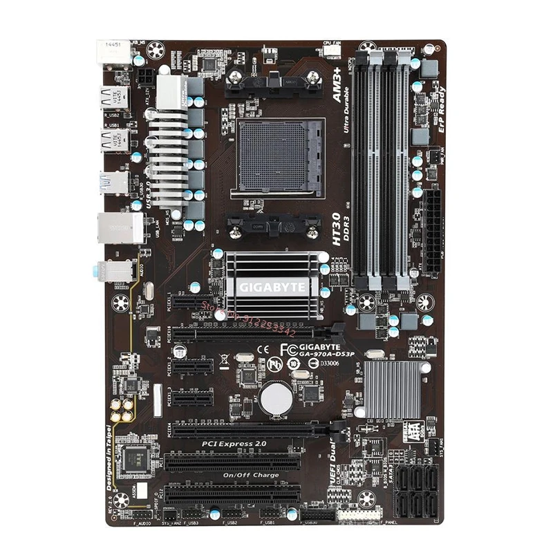 Материнская плата для компьютера GIGABYTE GA-970A-DS3P USB3.0 SATA3 970A-DS3P Socket AM3/AM3 + DDR3 AMD 970 б/у