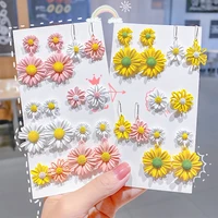 50 style little fresh daisy women earrings hollow out flower daisy girls sweet ear stud lady fashion jewelry headwear accessory