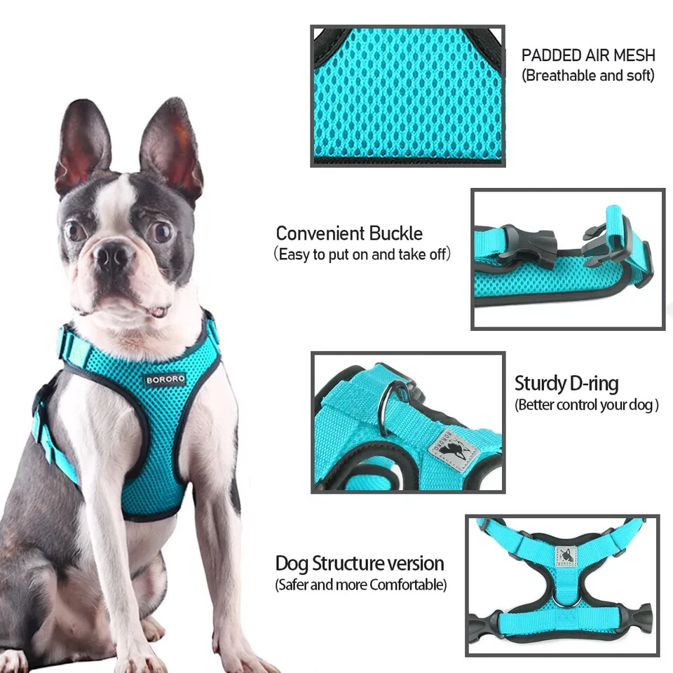 Шлейка-жилетка для собак регулируемый сетчатый ошейник из нейлона мягкий