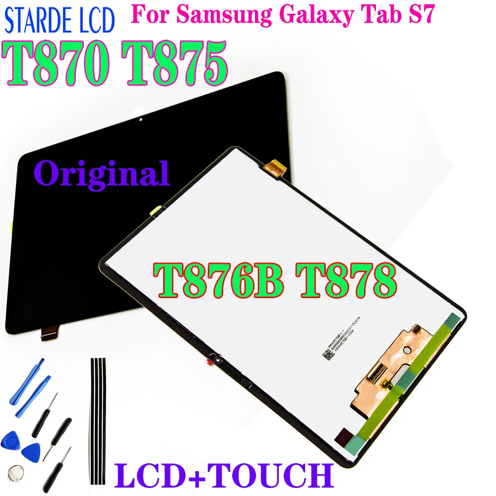 1Pcs Original For Samsung Galaxy Tab S7 T870 T875 T875N T876B T878U LCD Display Touch Screen Digitizer Assembly T870 Screen