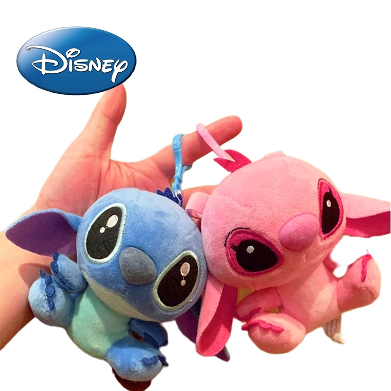 

Genuine Disney 12cm Lilo & Stitch Pink Blue Couples Style Cute Cartoon Pendant Anime Stuffed Doll Keychain Kid Gift Children Toy