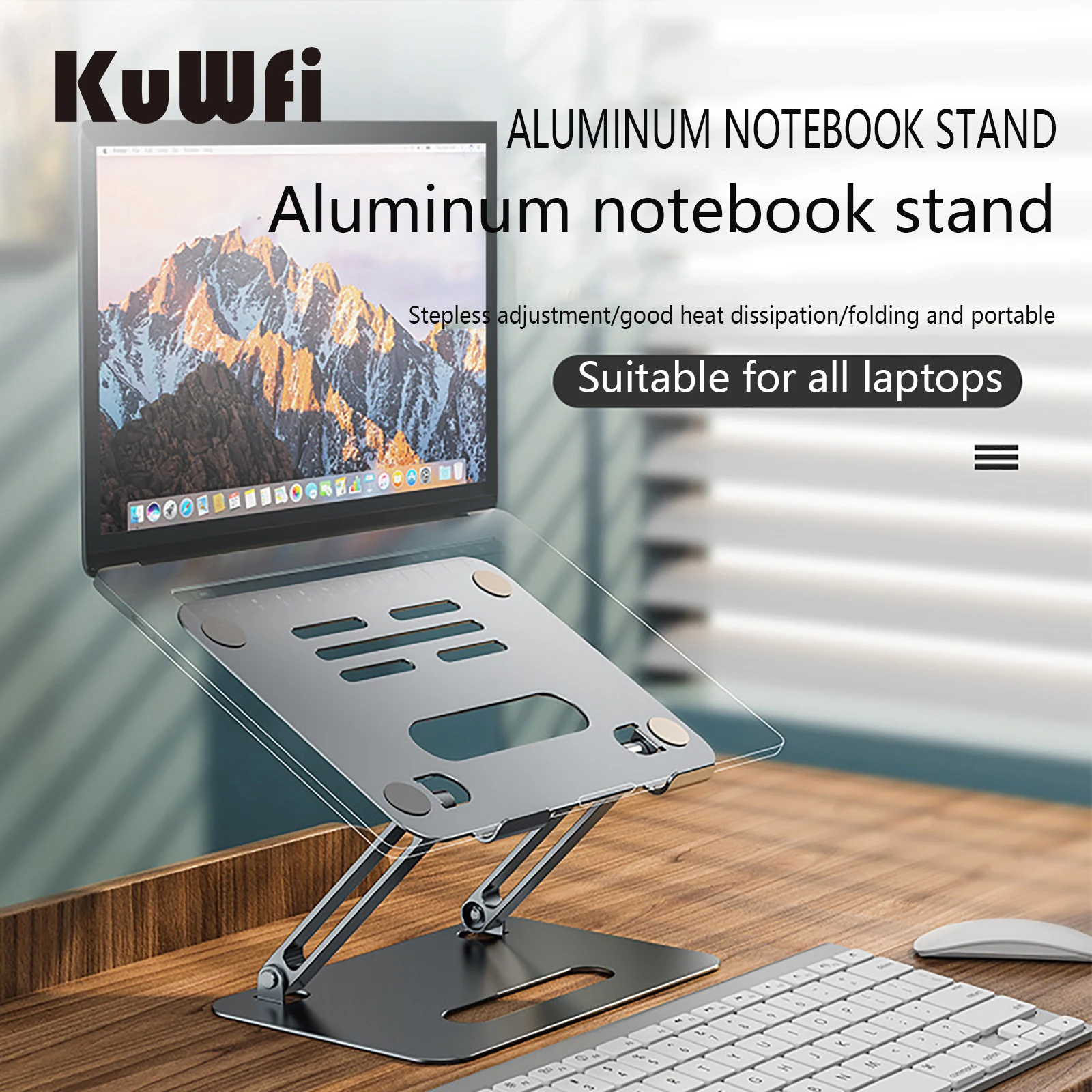 

Portable Folding Laptop Stand Double-layer Storage Aluminum Alloy Computer Heightening Neck Protection Notebook Holder bracket