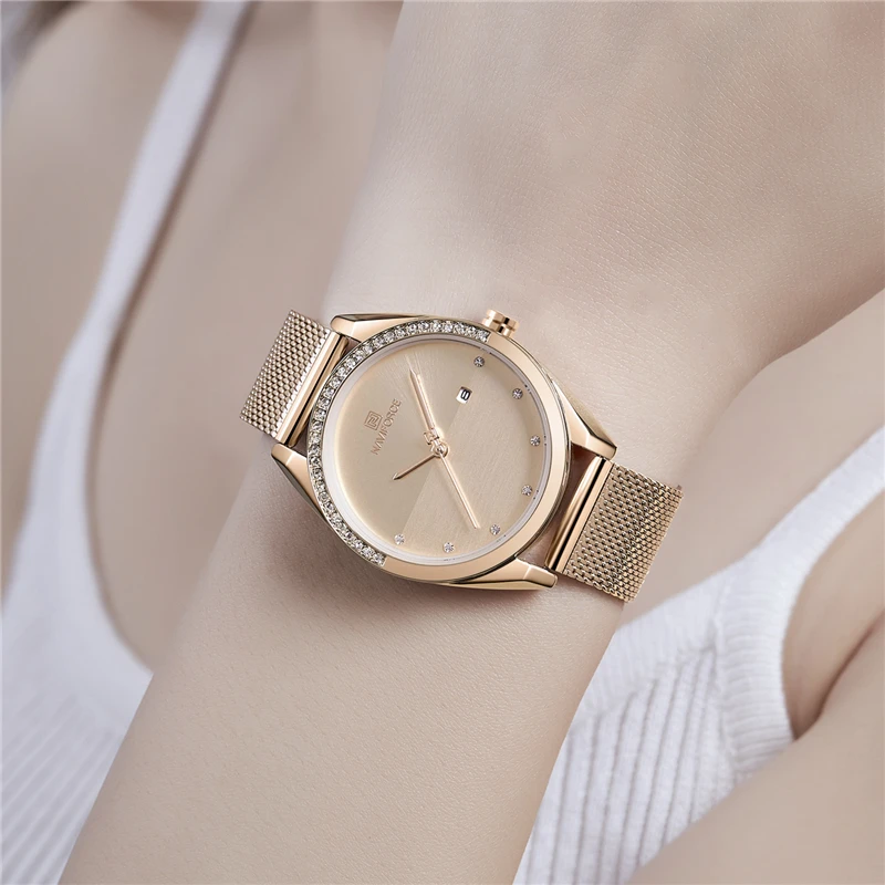 Часы наручные NAVIFORCE женские кварцевые брендовые Роскошные повседневные с