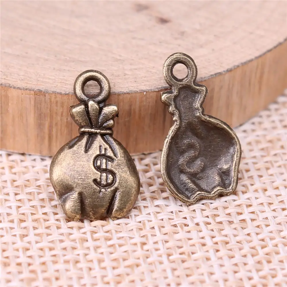 

Moneybag Charms For Jewelry Making Findings Handmade DIY Craft 20pcs Antique Bronze Color 19x11mm