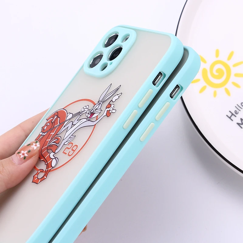 

Cute Cartoon Bugs Rabbi Camera Lens Protection For iPhone 11 Pro X XR XS Max 7 8 6 12 Mini Phone Cover