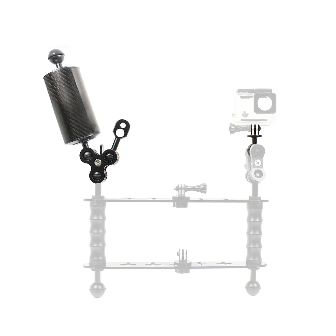 BGNing Upgrade Carbon Fiber Float плавучие удлинители Arm двойной шар 1 дюйм с зажимом Адаптер для
