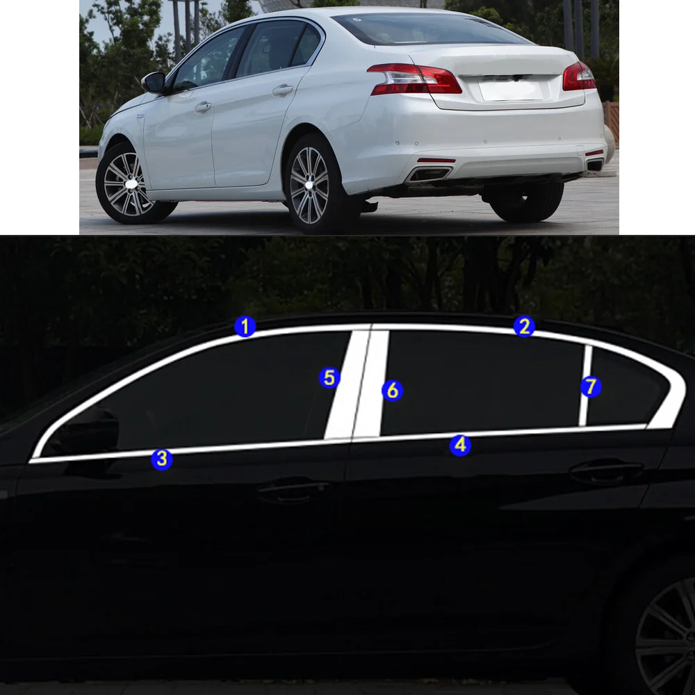 

Наклейка на автомобиль, декоративная рамка для окна, для Peugeot 408, 2014, 2015, 2016, 2017, 2018