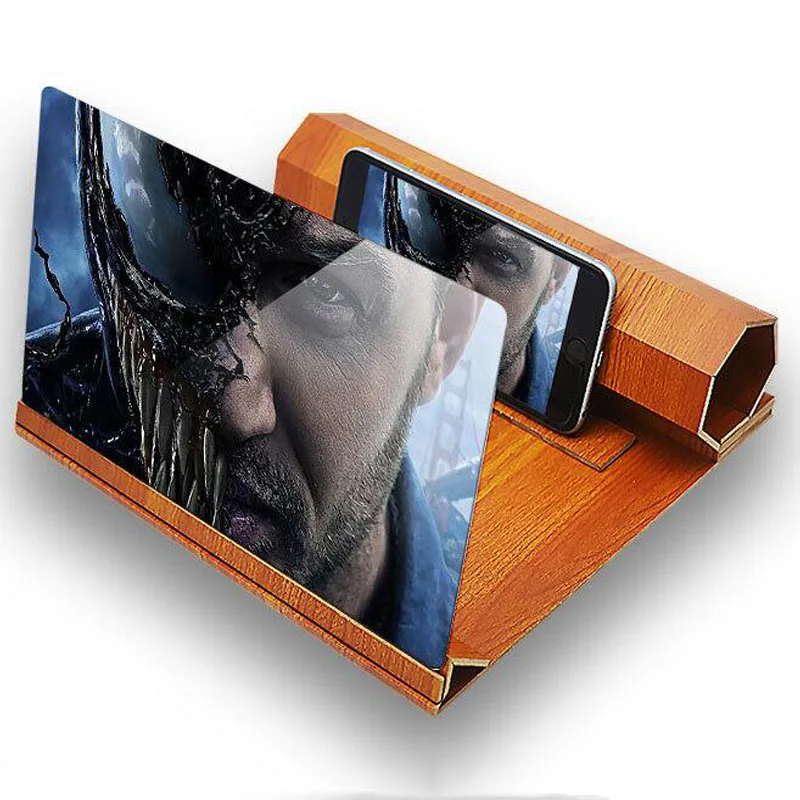 

12 Inch 3D Mobile Phone Screen Magnifier HD Video Amplifier Stand Bracket With Movie Game Magnifying Folding Phone Desk Holder