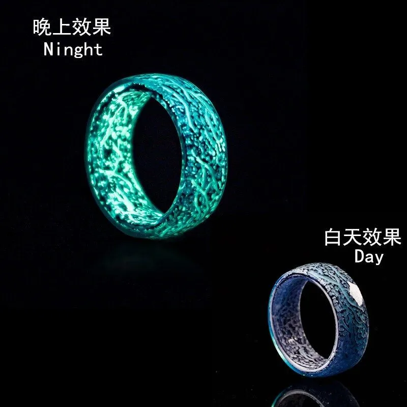 Модное светящееся кольцо из смолы на палец разноцветные кольца романтическое
