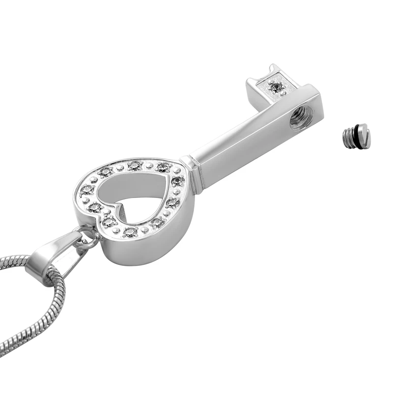 

IJD8135 Stainless Steel Hollow Heart key Cremation Memorial Pendant women/men for Ashes Urn Keepsake Souvenir Jewelry