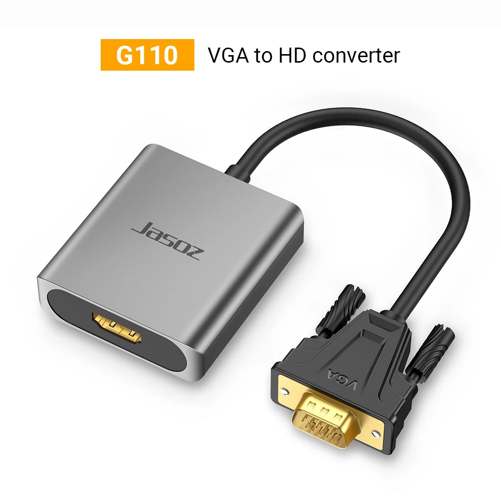 

Jasoz G110 HD 1080P VGA Male To HDMI-Compatible Female Converter With Audio Cable VGA To HDMI-Compatible Adapter For HDTV