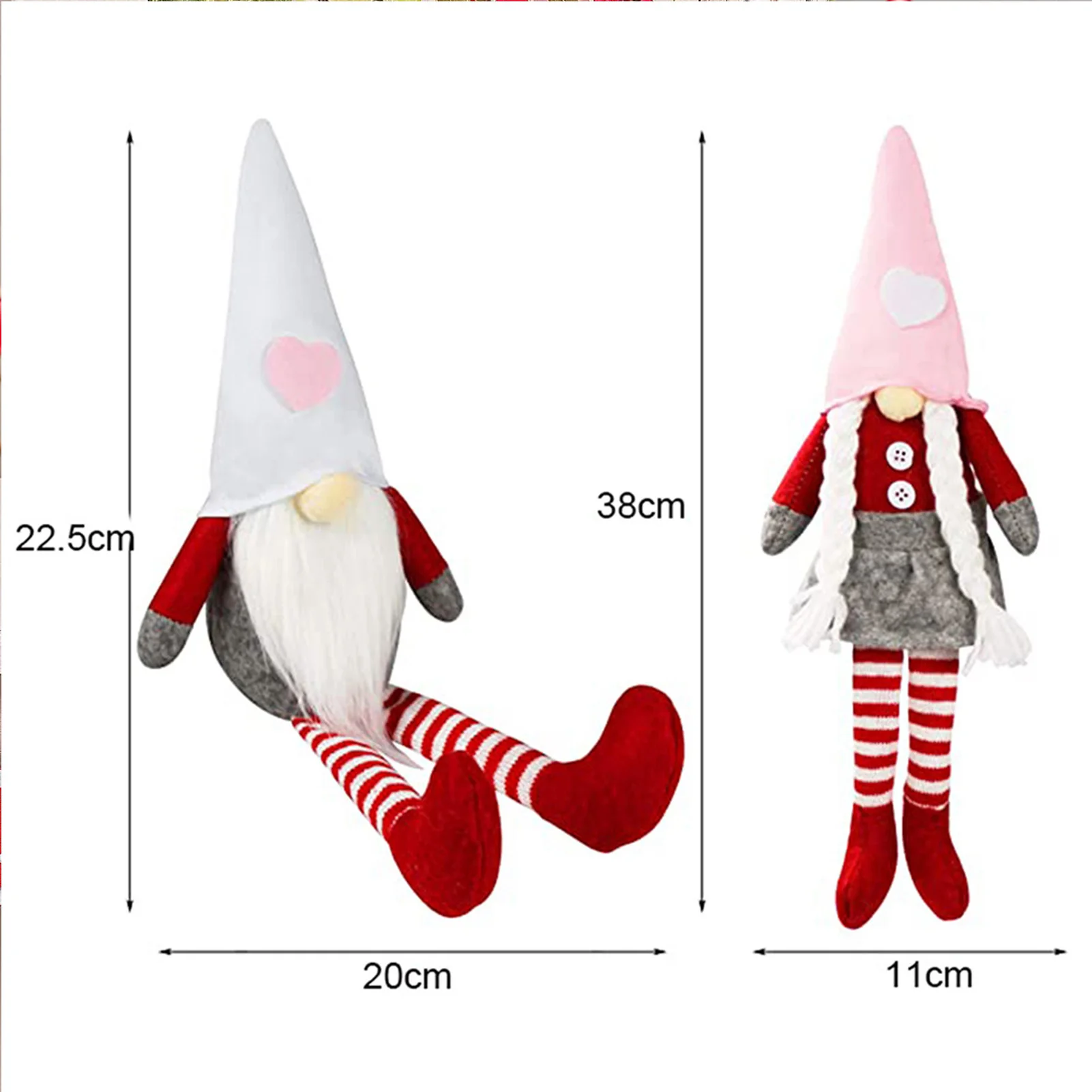 

Gnome Long-legged Festive Plush Rudolph Doll Toy For Children Valentines Day Gift For Girlfriend Boyfriend Couple Faceless Doll