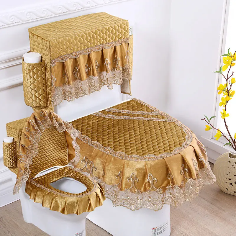 

Чехол для сиденья унитаза Fyjafon, 3 шт., с сумкой для хранения, зеленое пальто цвета хаки, теплый чехол для сиденье на унитаз, моющийся Мягкий коврик