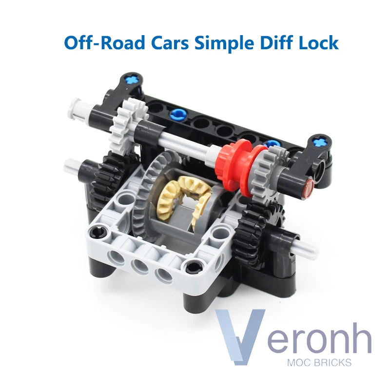 2022 MOC внедорожный автомобиль Регулируемый простой замок, высокотехнологичные наборы, строительные блоки, рамка, дифференциальные шестерни, детали