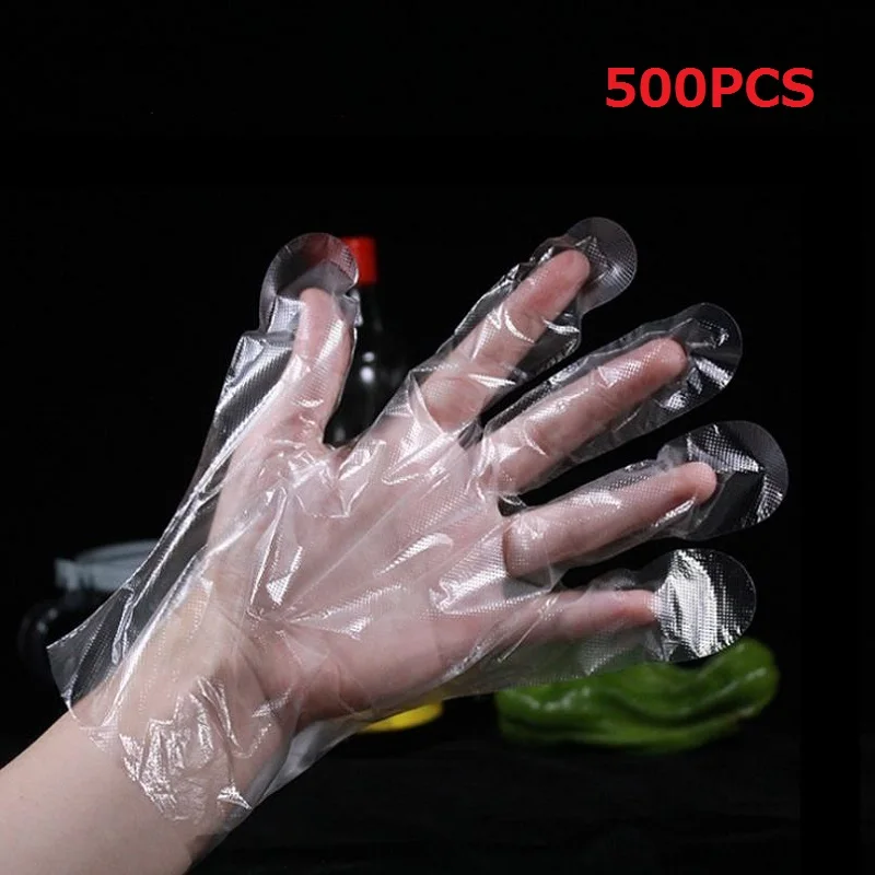 

Одноразовые перчатки 300/500 шт./компл., прозрачные пластиковые перчатки, безопасные перчатки для подготовки пищи, пластиковые прозрачные перч...