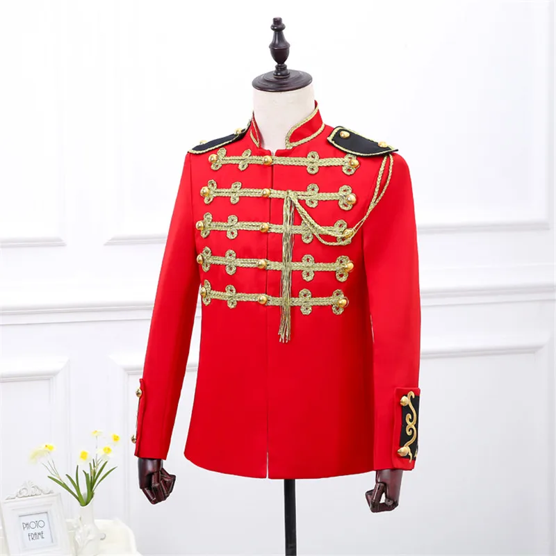 Пиджак мужской красный жакет Костюмный пиджак банкетное платье хор одежда для