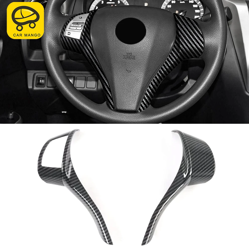 

CarMango для Nissan Navara 2015-2019 автомобильные аксессуары панель рулевого колеса рамка отделка крышка наклейка внутреннее украшение Молдинг