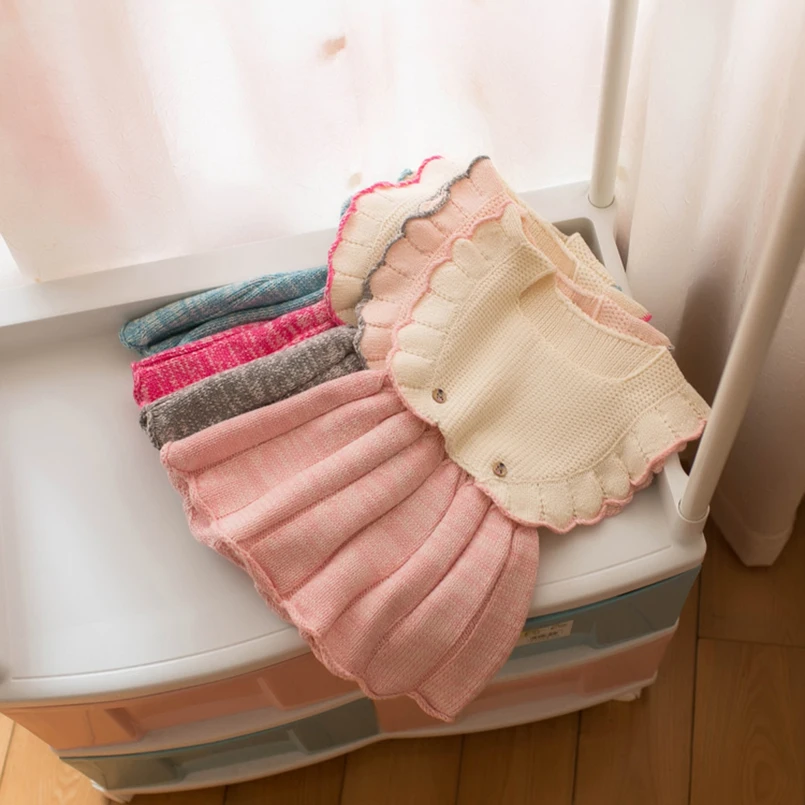 Теплое осенне зимнее Хлопковое трикотажное платье для маленьких девочек