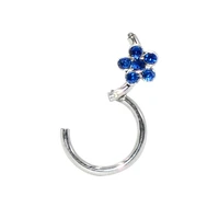4pc nose rings helix clicker rings 316l surgical steel flower crystal ear cartilage tragus septum hinge segment piercing jewelry