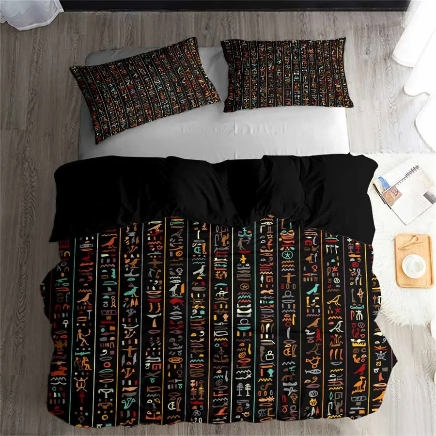 HELENGILI 3D Постельное белье Древнего Египта печати пододеяльник набор Bedcloth с
