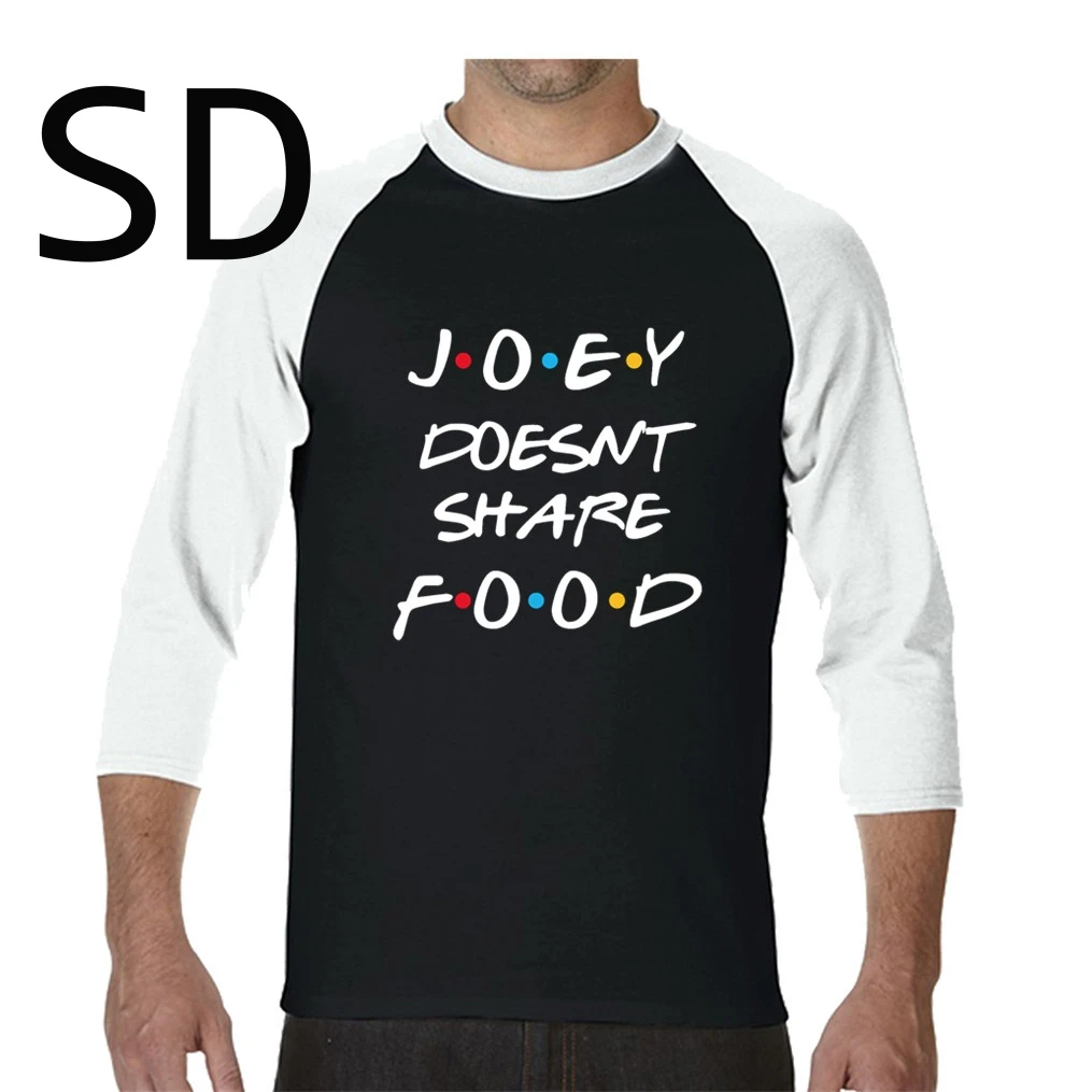 Мужская Прямая поставка футболка с круглым вырезом футболки Joey Don't Share food oy 100%