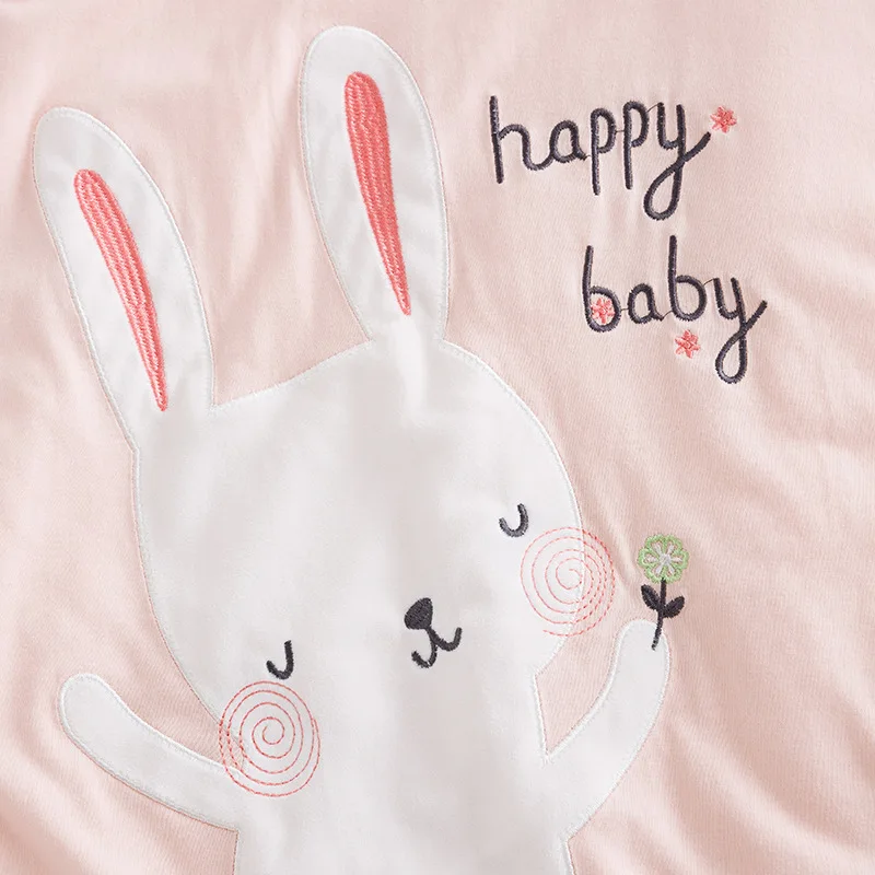 Розовый спальный мешок для маленьких девочек хлопковый с длинными рукавами и