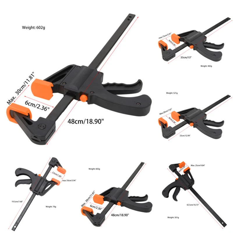 

1PCS 4Inch Wood Working Bar F Clamp Grip Ratchet Release Squeeze DIY Hand Helper