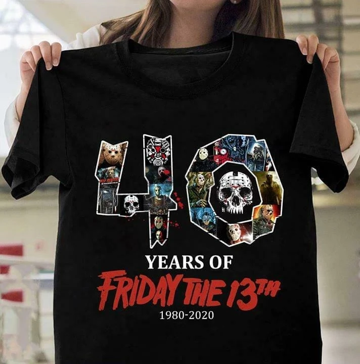 

40 Years Of Friday The 13th Thanks For Memories Black Cotton Men S-6XL T-Shirt